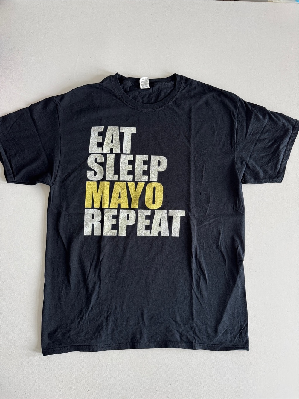 Fruit of the Loom Black Graphic Tee with Yellow Accent